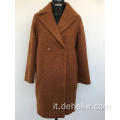 Cappotto lungo inverno da donna cammello